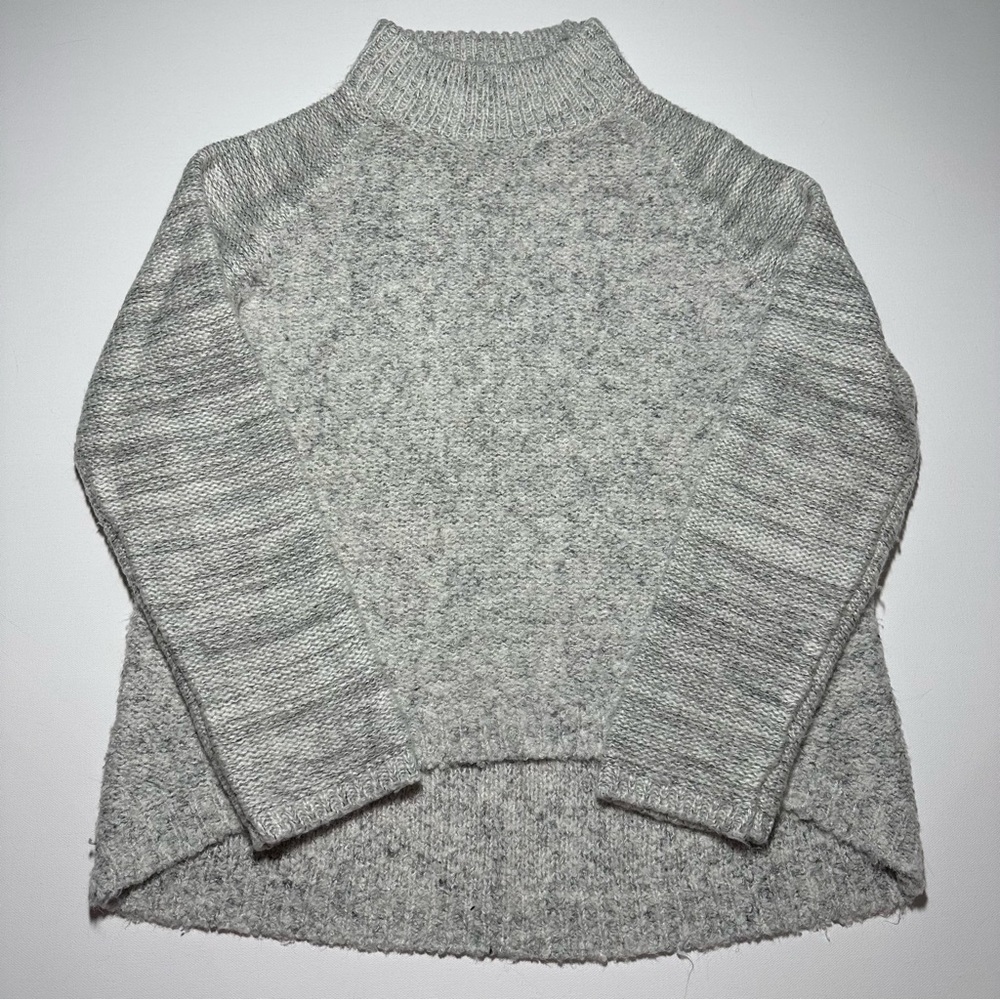 John + Jenn Cozy Knit Mockneck Raglan Sleeve Hi-Lo Sweater - Womens Large